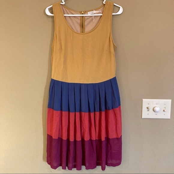 Ladies Multi Color Blu Pepper  Tiered Dress - Picture 1 of 3